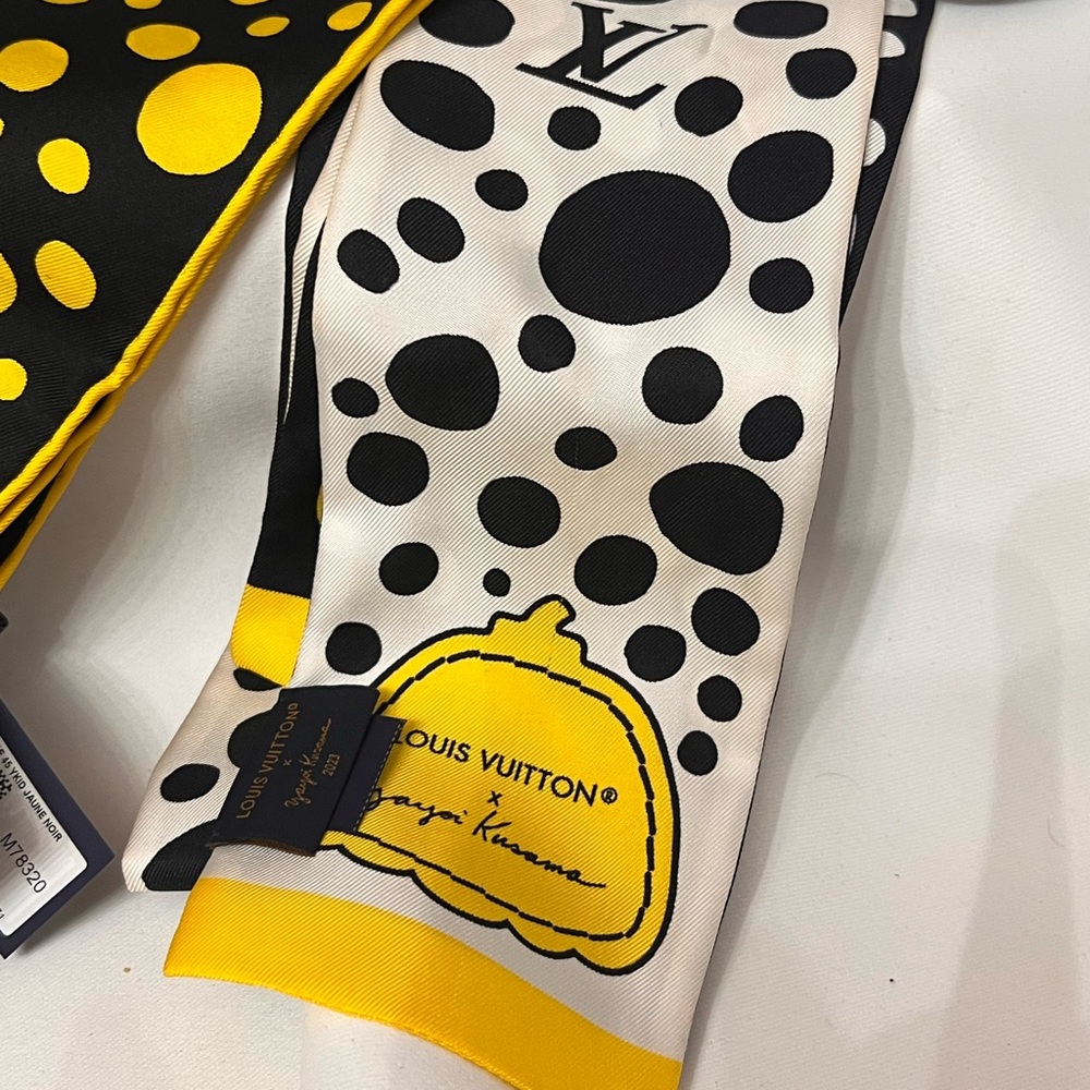 Louis Vuitton Yellow Polka Dot Bandeau & Square set - Picture 4 of 6